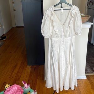 Lyocell blend dress in White